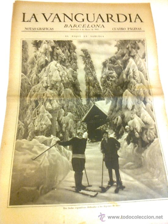 Coleccionismo de revistas y peri&oacute;dicos: El esqui en Noruega. La Vanguardia 4 marzo 1931. 4 p.