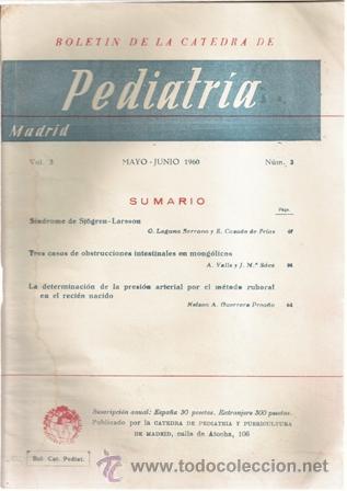 Coleccionismo de Revistas y Peri&oacute;dicos: Bolet&iacute;n de c&aacute;tedra de Pediatr&iacute;a, mayo junio 1960