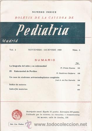 Coleccionismo de Revistas y Peri&oacute;dicos: Bolet&iacute;n de c&aacute;tedra de Pediatr&iacute;a, noviembre diciembre 1959