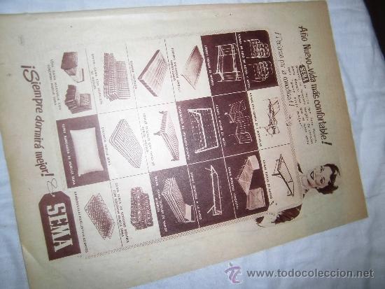 Coleccionismo de revistas y peri&oacute;dicos: PUBLICIDAD ARTICULOS PARA DORMIR  SEMA HOJA DE REVISTA ABC 1956