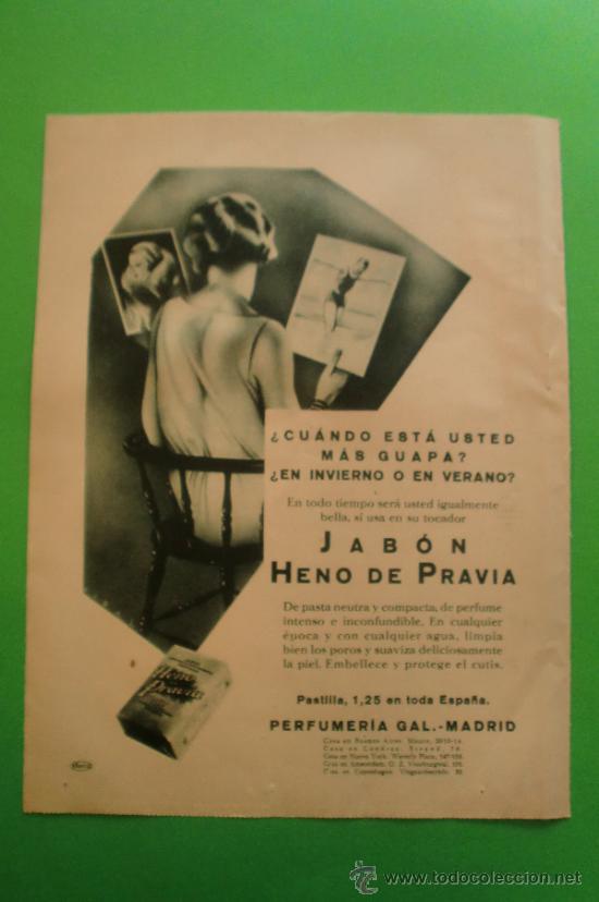 Sammeln von Zeitschriften und Zeitungen: JABON HENO DE PRAVIA - HOJA SUELTA DIARIO A B C 21/11/1929
