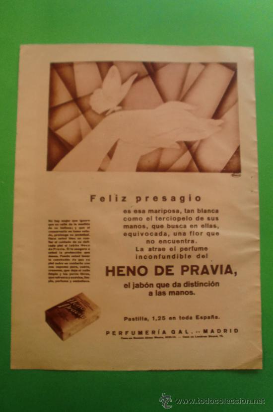 Sammeln von Zeitschriften und Zeitungen: JABON HENO DE PRAVIA -  HOJA SUELTA DIARIO A B C 1930
