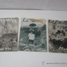 Coleccionismo de Revistas y Periódicos: 3 REVISTAS LA FAMILIA 1935. Lote 38097190