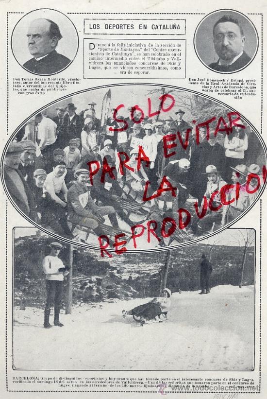 Coleccionismo de Revistas y Peri&oacute;dicos: BARCELONA 1914 VALLVIDRERA CONCURSO DE SKIES HOJA REVISTA