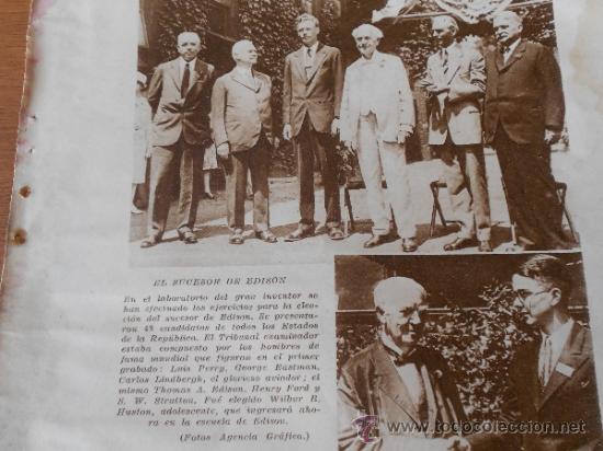 Collezionismo di Riviste e Giornali: RECORTE DE PRENSA: EL SUCESOR DE EDISON, BLANCO Y NEGRO 1 SEPTIEMBRE 1929
