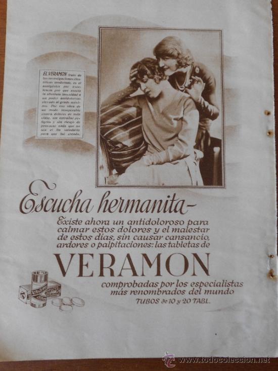 Collezionismo di Riviste e Giornali: RECORTE DE PRENSA: PUBLICIDAD ANTIDOLOROSO VERAMON, BLANCO Y NEGRO 1 SEPTIEMBRE 1929