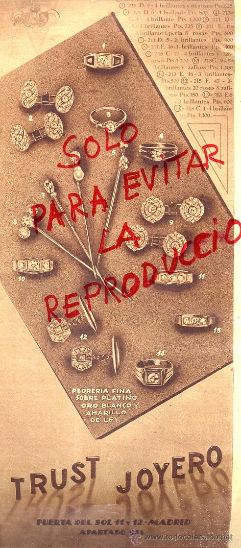 Coleccionismo de revistas y peri&oacute;dicos: TRUST JOYERO PIEDRS PRECIOSAS - SANTIAGO VISTA HOJA REVISTA