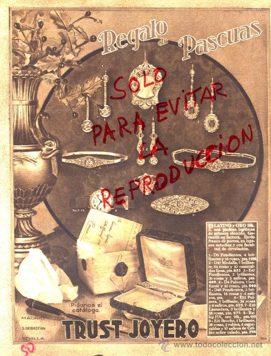 Coleccionismo de revistas y peri&oacute;dicos: EL TRUST JOYERO 1930 BRILLANTES  JOYAS HOJA REVISTA