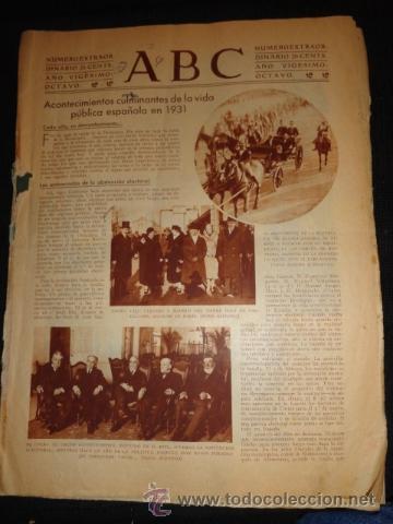 Coleccionismo de Revistas y Peri&oacute;dicos: EXTRAODINARIO  de ABC 31 DICIEMBRE DE 1931
