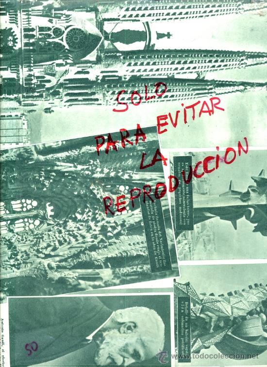 Coleccionismo de Revistas y Peri&oacute;dicos: SAGRADA FAMILIA 1953 ANTONIO GAUDI 2 HOJAS REVISTA