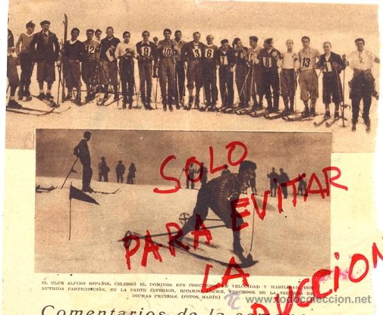 Coleccionismo de revistas y peri&oacute;dicos: CLUB ALPINO 1932 MADRID CONCURSOS ESQUI HOJA REVISTA