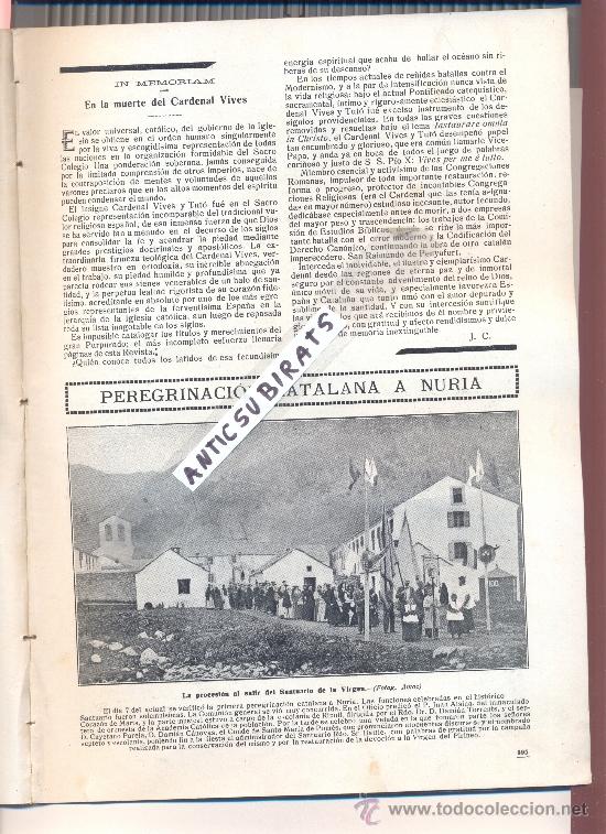 Collezionismo di Riviste e Giornali: REVISTA A&Ntilde;O 1913 PROCESION EN NURIA LECAROZ VIOLINISTA MANEN EN CAMPRODON ARENYS DE MAR ORFEON