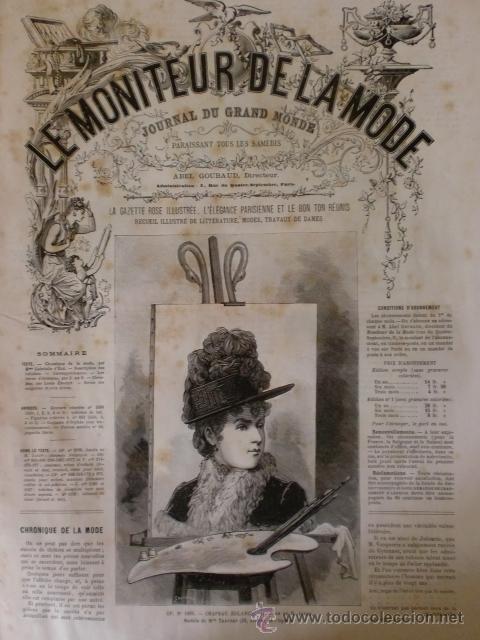 Collectionnisme de Revues et Journaux: REVISTA LE MONITEUR DE LA MODE. A&Ntilde;O 46. N&ordm; 51. PARIS. 22 DICIEMBRE 1888. VER DESCRIPCION.