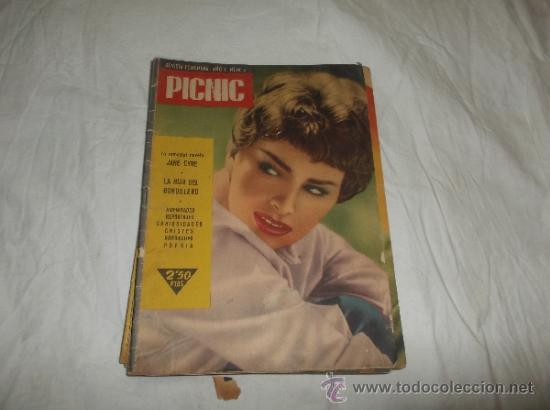 Coleccionismo de Revistas y Peri&oacute;dicos: picnic a&ntilde;o1 n&ordm; 6, portada sofia loren, contra portada maria soledad puig, 1958,