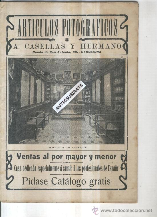 Coleccionismo de Revistas y Peri&oacute;dicos: REVISTA A&Ntilde;O 1912 A. CASELLAS Y HERMANO FOTOGRAFO ARTICULOS FOTOGRAFICOS NAIPES COMAS ANIS ALHAMBRA