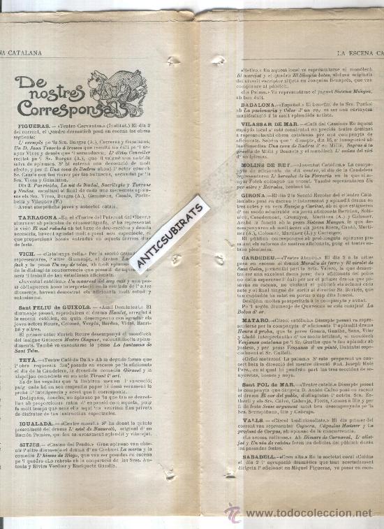Coleccionismo de revistas y peri&oacute;dicos: REVISTA ANY 1906 TEATRE A TEYA TEIA SITGES CARDEDEU MATARO SANT POL DE MAR VALLS FIGUERES VIC