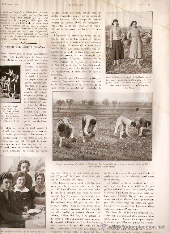 Coleccionismo de Revistas y Peri&oacute;dicos: A&Ntilde;O 1936 HISTORIADOR LUIS ULLOA EQUIPO RUGBY BARCELONA CULTIVO AZAFRAN VALENCIA CEMENTERIOS BCNA
