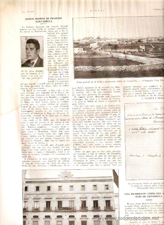 Sammeln von Zeitschriften und Zeitungen: A&Ntilde;O 1936 MENORCA CIUTADELLA LOTERIA NACIONAL JAUME TORT SANTA MARIA DE L'ESTANY POLICIAS CHICAGO
