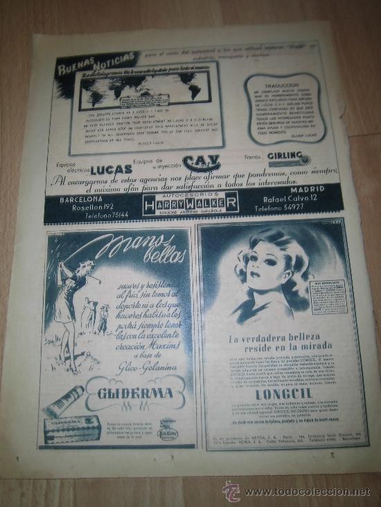 Coleccionismo de revistas y peri&oacute;dicos: PUBLICIDAD CREMA DE MANOS CLIDERMA/CREMA DE PESTA&Ntilde;AS LONGCIL HOJA DE REVISTA ABC 1946