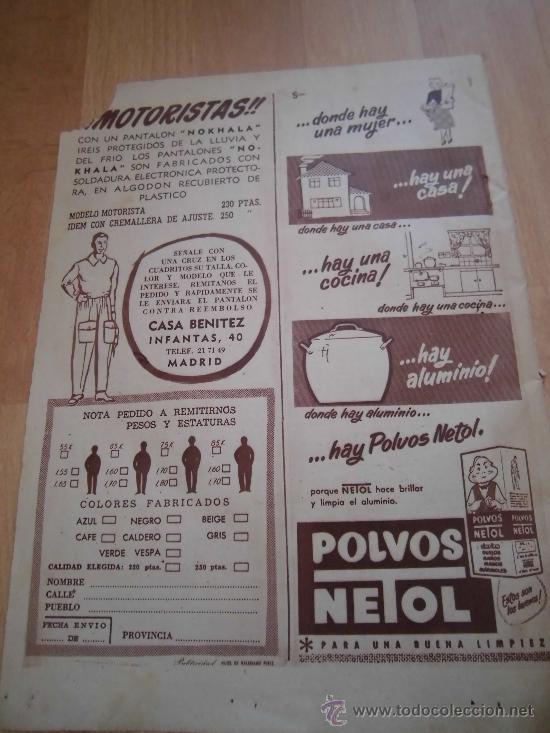Coleccionismo de revistas y peri&oacute;dicos: PUBLICIDAD POLVOS NETOL /PANTALON NORKALA PARA MOTORISTAS HOJA DE REVISTA ABC 1946