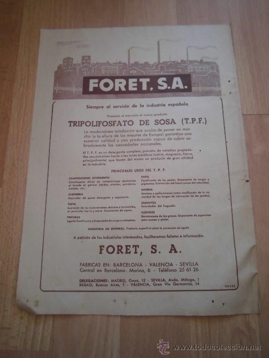 Coleccionismo de revistas y peri&oacute;dicos: PUBLICIDAD FORET S.A. TRIPOLIFOSFATO DE SOSA  HOJA DE REVISTA ABC 1946