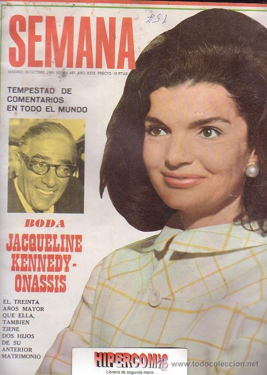 Coleccionismo de Revistas y Peri&oacute;dicos: SEMANA N&ordm; 1497, A&Ntilde;O 1968, JACQUELINE BODA ONASSIS, LAURA VALENZUELA, ANA BELEN,