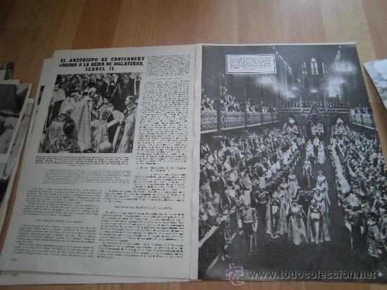 Coleccionismo de revistas y peri&oacute;dicos: EL ARZOBISPO DE CANTERBURY CORONO A LA ISABEL IHOJA DE REVISTA MEDIO SIGLO EN LA COLECCION  ABC 1955