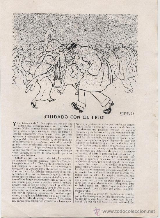 Coleccionismo de Revistas y Peri&oacute;dicos: &iexcl; Cuidado con el fr&iacute;o! / texto de Miguel A. Calvo Rosell&oacute;, dibujos de Sileno - 1912