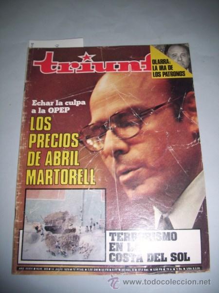 Collezionismo di Riviste e Giornali: TRIUNFO. A&ntilde;o XXXIII ; N&ordm; 859 ; 14 julio 1979