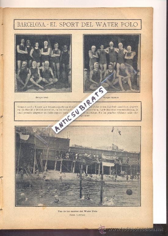 Sammeln von Zeitschriften und Zeitungen: REVISTA A&Ntilde;O 1908 EL RETIRO DE MADRID WATER POLO WATERPOLO WATER-POLO EN BARCELONA
