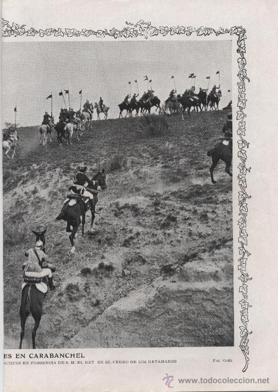 Coleccionismo de Revistas y Peri&oacute;dicos: * MILITARIA * Maniobras de artiller&iacute;a en Carabanchel, bater&iacute;as Schneider, lanceros ... - 1912
