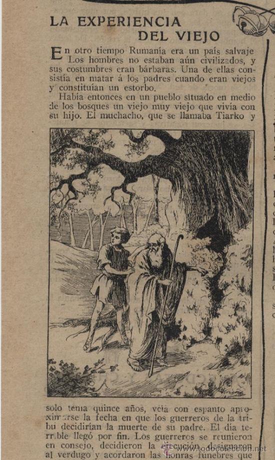 Collection Magazines and Newspapers: La experiencia del viejo / cuento infantil de Mauricio Magre - 1914