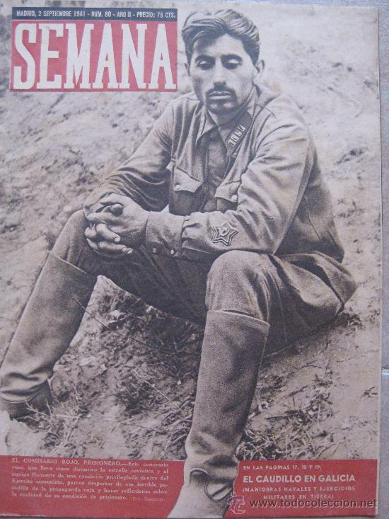 Coleccionismo de revistas y peri&oacute;dicos: Semana, reportaje division azul (original) N&ordm;80, 2 setiembre 1941