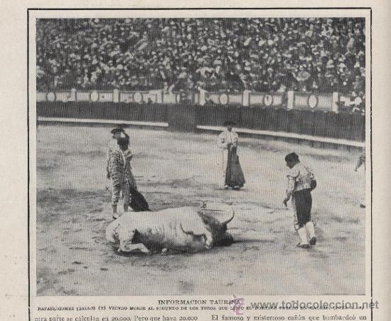 Coleccionismo de revistas y peri&oacute;dicos: * TOROS * Rafael G&oacute;mez Gallo - 1915