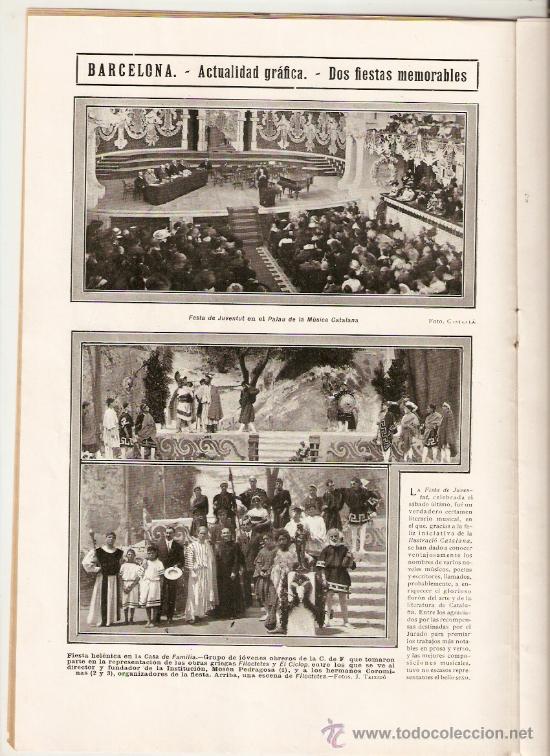 Collectionnisme de Revues et Journaux: A&Ntilde;O1912 PALAU DE LA MUSICA FUNDACION CALDEIRO MANRESA SANT BENET TORELLO FIESTA DEL PEZ RIPOLL ELOIS