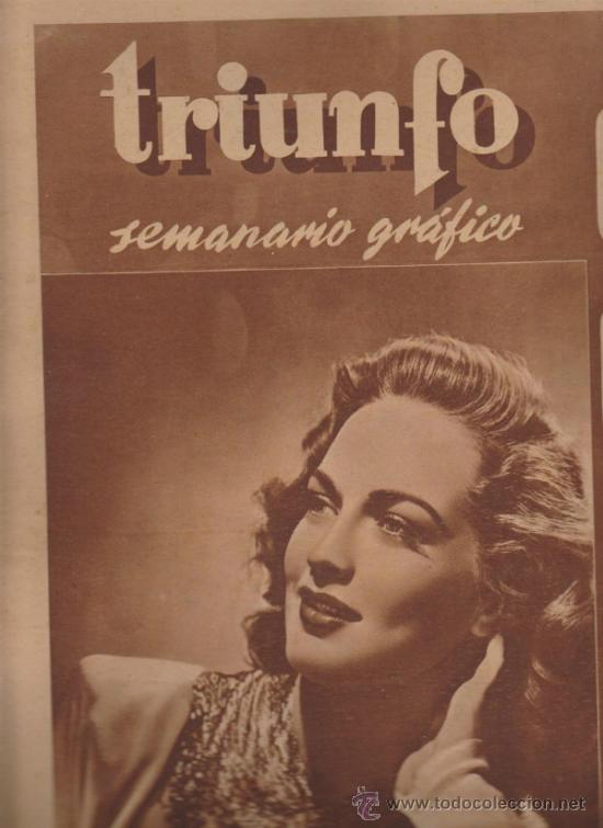 Collezionismo di Riviste e Giornali: Triunfo n&ordm; 38. 19 Octubre de 1946. Ellen Ross en portada.