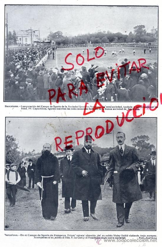 Coleccionismo de revistas y peri&oacute;dicos: BARCELONA 1915 FUTBOL NUEVO CAMPO SOCIEDAD DEPORTIVA POMPEYA SOLO HOJA REVISTA