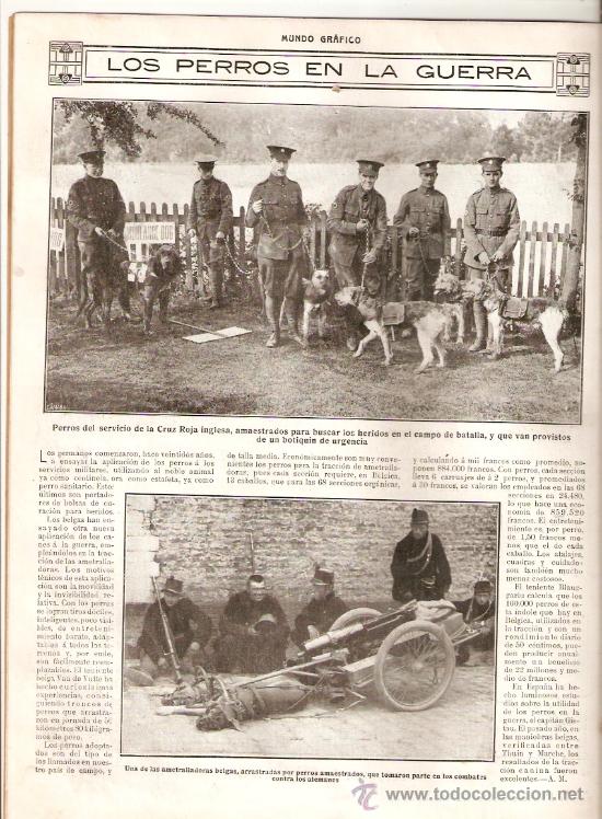 Collection Magazines and Newspapers: A&Ntilde;O 1914 PRIMERA GUERRA MUNDIAL TRABAJO PRISIONEROS PERROS SANITARIOS CALELLA GUARDIA CIVIL AMATLLER