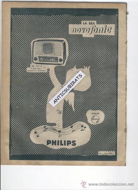Coleccionismo de Revistas y Peri&oacute;dicos: REVISTA A&Ntilde;O 1956 NOVOFONIC RADIO PHILIPS BE 452 A EL DIAMANTE MAS PURO DEL MUNDO BMW COCHE RAPIDO