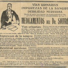 Coleccionismo de Revistas y Periódicos: PUBLICIDAD MEDICAMENTOS DEL DR. SOIVRÉ - 1926