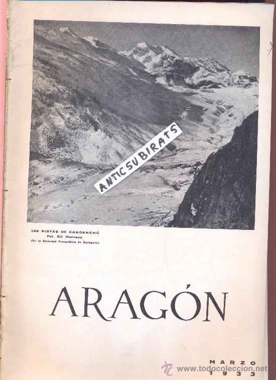 Coleccionismo de Revistas y Peri&oacute;dicos: REVISTA A&Ntilde;O 1933 PISTA DE ESQUI DE CANDANCHU REFUGIO MISS ARAGON FELIX BURRIEL FRONTON ARAGONES