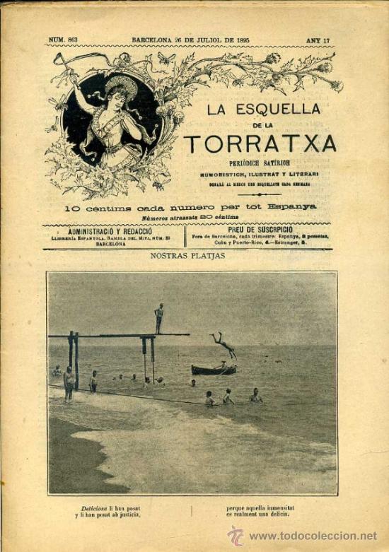 Collectionnisme de Revues et Journaux: LA ESQUELLA DE LA TORRATXA, N&ordm; 863 - 26 JUL. 1895
