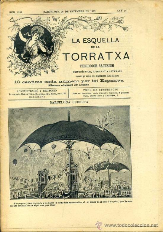 Coleccionismo de revistas y peri&oacute;dicos: LA ESQUELLA DE LA TORRATXA, N&ordm; 1238 - 26 SET. 1902