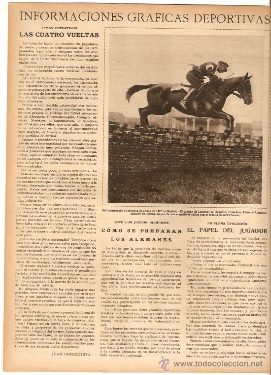 Coleccionismo de Revistas y Peri&oacute;dicos: A&Ntilde;O 1927 MADRID CAMPEONATO CABALLOS DE ARMAS LECHE CONDENSADA LA LECHERA MEQUINENZA MARIA QUINTANA