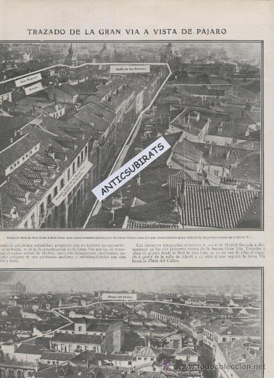 Coleccionismo de Revistas y Peri&oacute;dicos: REVISTA A&Ntilde;O 1910 CONTRUCCION PROYECTO DE LA GRAN VIA MADRILE&Ntilde;A EN MADRID FOTOS ANTIGUAS