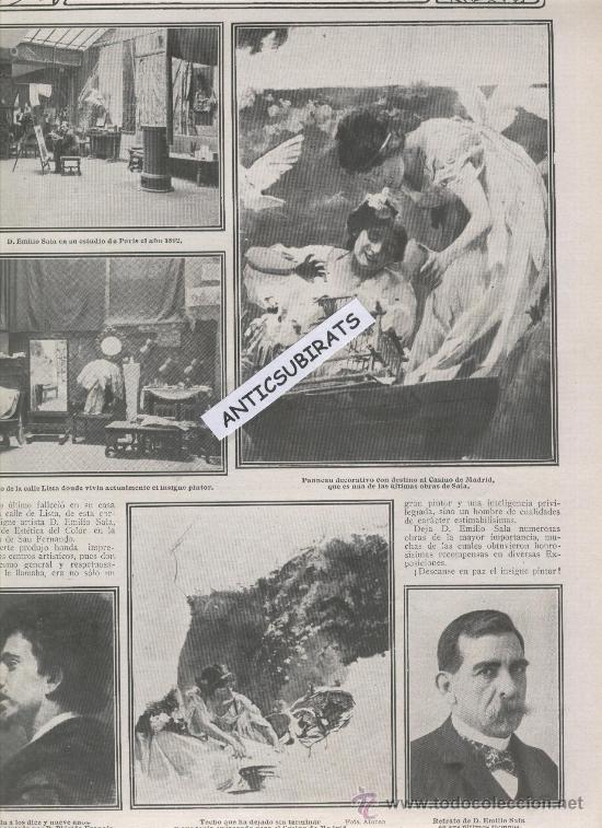 Collezionismo di Riviste e Giornali: REVISTA A&Ntilde;O 1910 MUERTE DEL  PINTOR EMILIO SALA FRANCES DE ALCOY ALCOYANO