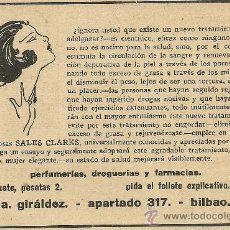 Coleccionismo de Revistas y Periódicos: PUBLICIDAD SALES CLARKS PARA ADELGAZAR - 1926
