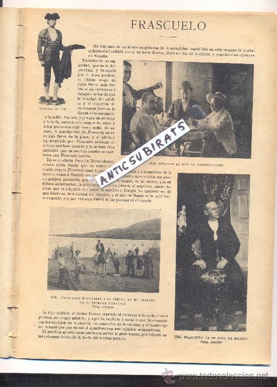 Coleccionismo de revistas y peri&oacute;dicos: REVISTA A&Ntilde;O 1898 EL TORERO FRASCUELO JUGANDO AL MUS EN TORRELODONES