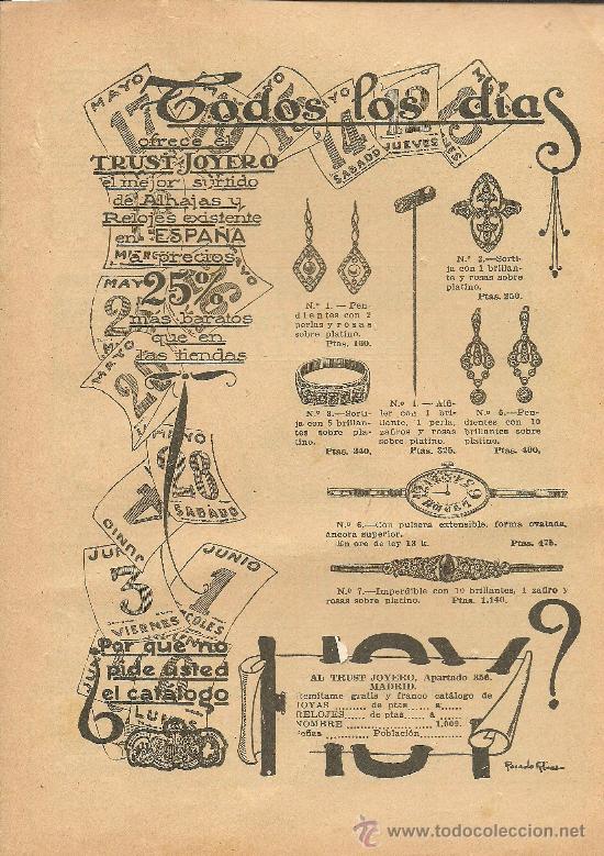 Coleccionismo de revistas y peri&oacute;dicos: Publicidad Trust Joyero - 1921