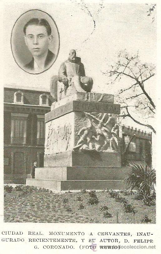 Collection Magazines and Newspapers: * CIUDAD REAL * Monumento a Cervantes obra de Felipe G. Coronado - 1927